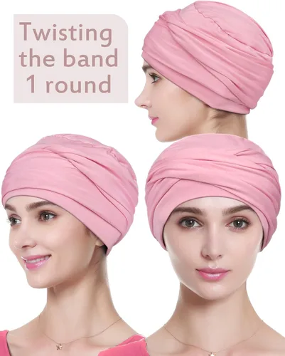 Miniatura 2 de Gorro de quimioterapia, sombrero de verano de bambú para mujer, turbante para la cabeza para mujer
