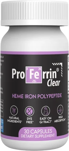 Miniatura 8 de Proferrin Clear Suplemento de Hierro Hemo, 90 Cápsulas - Absorción Superior, Suave para el Estómago, Natural, Hecho en EE.UU