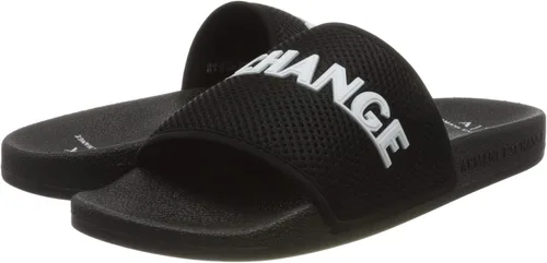 Miniatura 7 de AX Armani Exchange - Sandalias deslizantes con logotipo de malla para hombre