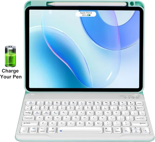 Miniatura 8 de Funda de teclado para iPad Pro11 "1ª/2ª/3ª/4ª generación con soporte para lápices, compatible con iPad Air4/Air5/Air de 11 pulgadas M2, teclado