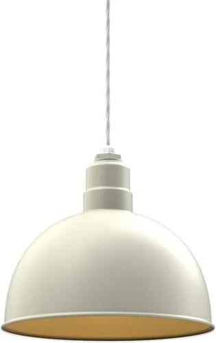 Miniatura 42 de Steel Lighting Co. Colgante de cuenco rosa Lámpara montada en el techo Cúpula de 15 pulgadas vástago de 12 pulgadas Estilo granero de acero