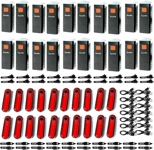 Miniatura 8 de Kunhe Luces de bicicleta recargables USB-C delanteras y traseras (2 o 4 o 10 o 20 paquetes) conducción nocturna para niños y adultos, 3 modos