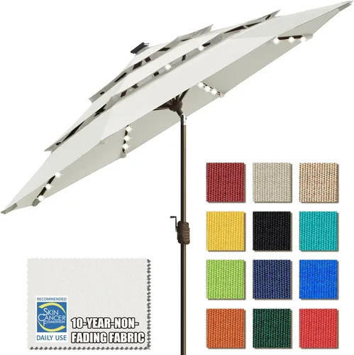 Miniatura 49 de EliteShade - Sombrilla solar de 9 pies / 2.74 metros, con 80 luces LED para patio, mesa al aire libre, con ventilación y cubierta que no se decolora
