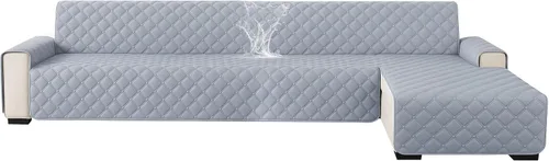 Miniatura 20 de XINEAGE Fundas 100% impermeables para sofá modular en forma de L, reversible, lavable, con botones de chaise plum flower, protector de muebles