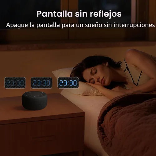 Miniatura 5 de BUFFBEE Reloj despertador con altavoz Bluetooth con radio FM, sonido de alta fidelidad, atenuador de rango completo, radio despertador enchufado