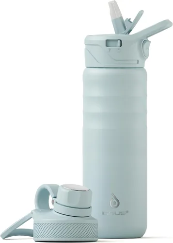 Miniatura 50 de IDEUS Botella de agua aislada de 12 onzas, botella de agua aislada de acero inoxidable para la escuela, botellas aisladas con pajitas a prueba