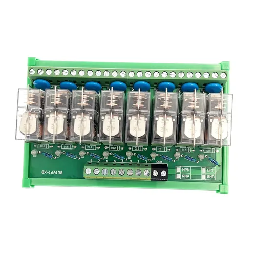 Miniatura 3 de Módulo de interfaz de relé de montaje en carril de 8 canales AC/DC 12V Relé de potencia enchufable PNP NPN SPDT 16A, G2R-1-E