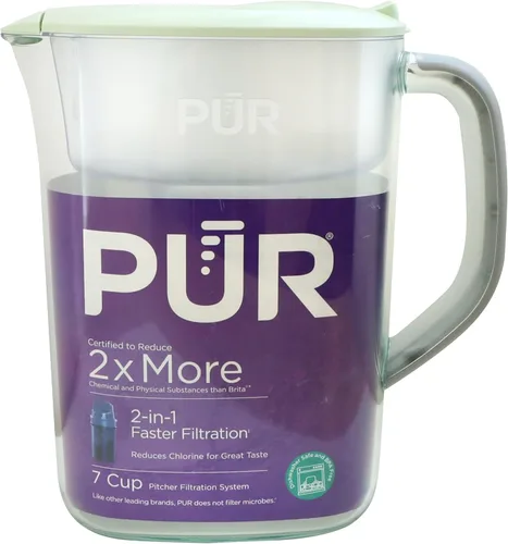 Miniatura 10 de PUR Jarra con filtro de agua de 7 tazas, más limpia, agua de gran sabor, apta para lavavajillas, potente, filtración más rápida, diseño de tapa