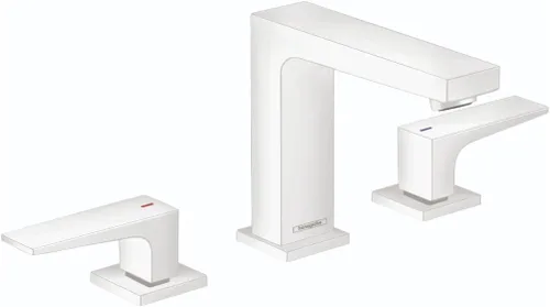 Miniatura 6 de hansgrohe Metropol 32516141 - Grifo moderno para lavabo de baño de bajo flujo con 2 asas, 3 agujeros, 5 pulgadas de alto, en bronce cepillado