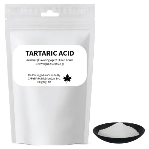 Ácido tartárico de grado alimenticio – 2 oz (56.7 g) – Utilizado en la fabricación de sidra de vino Mead Beer Baking – Vendido por CAPYBARA