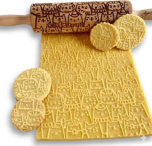 Miniatura 9 de Rodillo en relieve para galletas de Navidad, pan de jengibre, shortbread (Ángeles de Navidad)