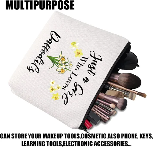 Miniatura 4 de JYTAPP Bolsa de maquillaje de narcisos, flores de narciso, regalo para amantes de los narcisos, bolsa de cosméticos, regalo de primavera y jardín