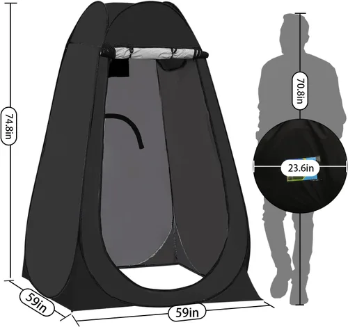 Miniatura 2 de Carpa portátil emergente de privacidad, carpa para baño al aire libre, inodoro, regadera, campamento, espaciosa, para senderismo, playa, pícnic
