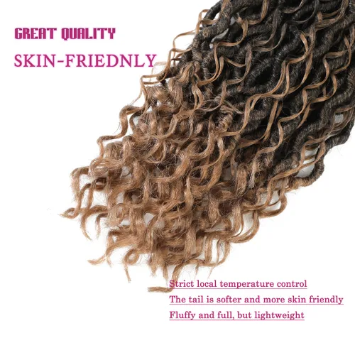Miniatura 7 de SamBraid Goddess Locs - Cabello con ganchillo de 14 pulgadas, 8 paquetes de nuevo pelo de ganchillo falso de diosa para mujeres afroamericanas, pelo
