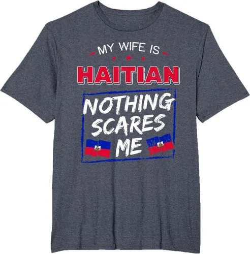 Miniatura 93 de My Wife Is Haitian Republic of Haiti Heritage Roots - Camiseta con bandera, Negro, S
