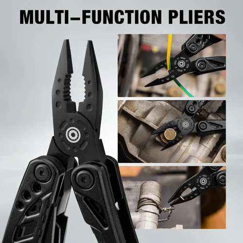 Miniatura 4 de DURATECH Cuchillo multiherramienta 11 en 1, regalo para hombres, papá, cuchillo de bolsillo multiherramienta de acero inoxidable con hoja grande