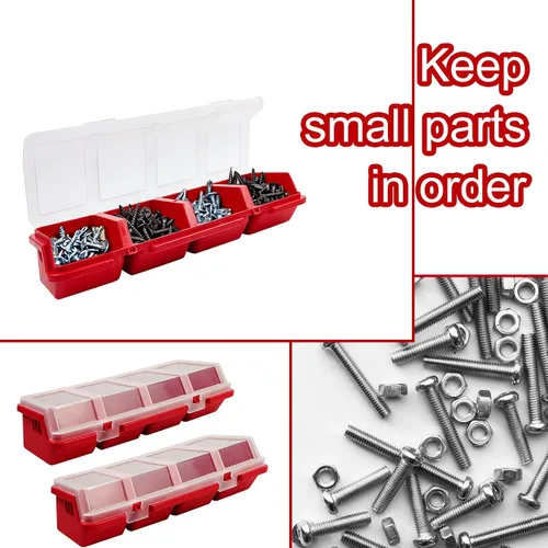 Miniatura 4 de 6 Piezas Organizadores de Tornillos Contenedores de Almacenamiento con Tapas, Caja Organizadora de Ferretería Apilable de Plástico para Clavos