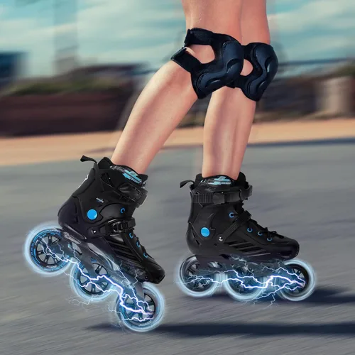 Miniatura 6 de Patines en línea para hombres y mujeres, patines de 3 ruedas para hombres y mujeres, patines de carreras de velocidad en línea de alto rendimiento