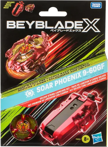 Miniatura 10 de Beyblade X Soar Phoenix 9-60GF - Juego de lanzador de cuerdas de lujo con juguete de ataque giratorio a la derecha; gran regalo para niños y niñas