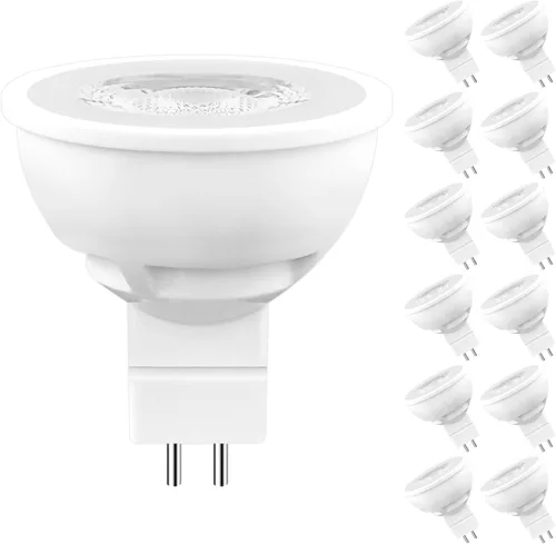 Miniatura 9 de LUXRITE Bombilla LED MR16 equivalente a 50 W, 12 V, 5000 K blanco brillante regulable, 500 lúmenes, bombilla LED GU5.3 de 6.5 W, clasificación