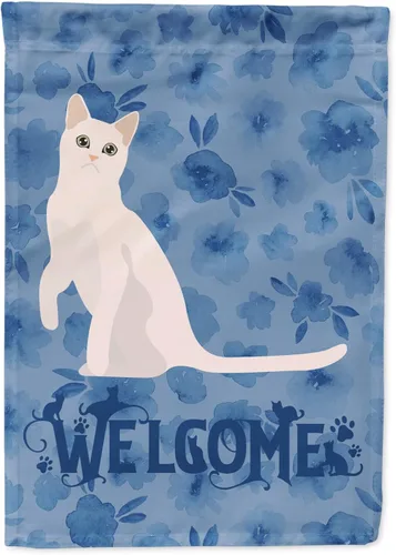 Miniatura 81 de Caroline's Treasures CK5047CHF Ojos Azules - Bandera de bienvenida con diseño de gato para casa de porche, grande, para colgar en la pared