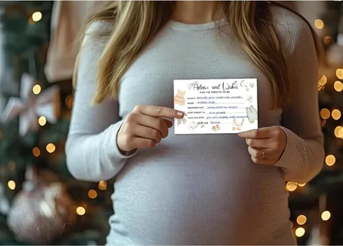 Miniatura 6 de 50 tarjetas de consejos para baby shower para juegos de baby shower, caja de consejos de ropa de bebé y tarjetas de deseos para nuevos padres
