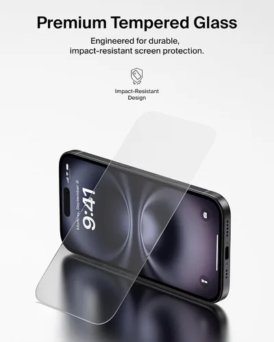 Miniatura 2 de Belkin ScreenForce - Protector de pantalla de vidrio templado para iPhone Air, resistente a los arañazos con bandeja de fácil alineación incluida
