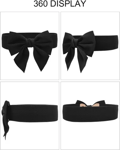 Miniatura 19 de TeeYee Lindo cinturón elástico ancho para mujer, cinturón de lazo elástico para fiesta de Navidad, vestidos casuales a juego para mujer