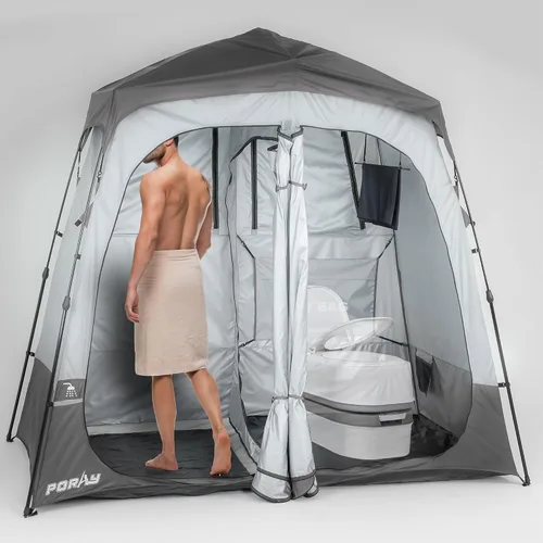 Miniatura 11 de Porayhut Camping Shower Tent Deluxe Changing Room Easy Set Up Privacy Shelter,Large Toilet Tent with Floor Drain Design for Beach, Camping,Hiking