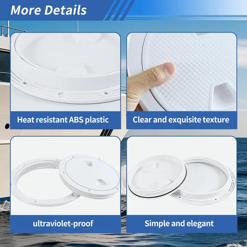 Miniatura 4 de Hoffen Boat Hatch, 4" 6" 8" Round Non Slip Inspection Hatch w/Detachable Cover for Marine Boat Yacht