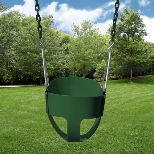 Miniatura 2 de Gorilla Playsets 04-0008-G/G - Columpio completo para niños pequeños, cubo, cadenas revestidas de plástico verde de 60 pulgadas, capacidad de 50