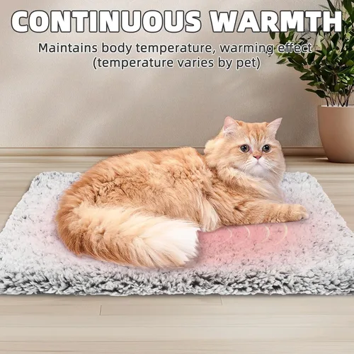 Miniatura 5 de PUPTECK Paquete de 4 camas autocalentables para gatos, almohadillas de felpa autocalentables de 20 x 16 pulgadas, alfombrillas térmicas para Gris