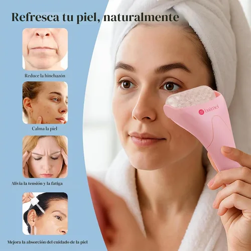 Miniatura 2 de BAIMEI IcyMe - Rodillo de hielo para cara y juego de herramientas faciales Gua Sha, rodillo facial de hielo que reduce la hinchazón, alivia las Rosa