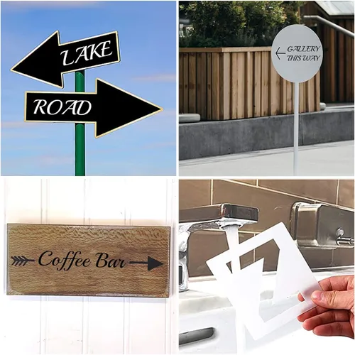 Miniatura 4 de Plantillas de letras del alfabeto de 1.5 pulgadas para pintar, paquete de 70 plantillas de letras y números con letreros para pintar sobre madera