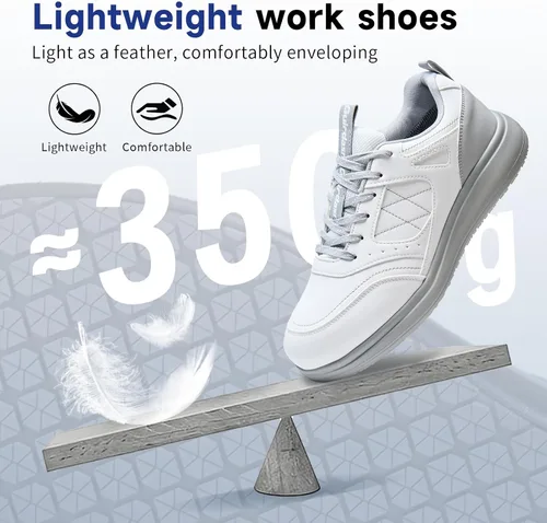 Miniatura 5 de Zapatos de trabajo antideslizantes para hombres, impermeables, resistentes al aceite, ligeros, duraderos, para cocina, restaurante, enfermería