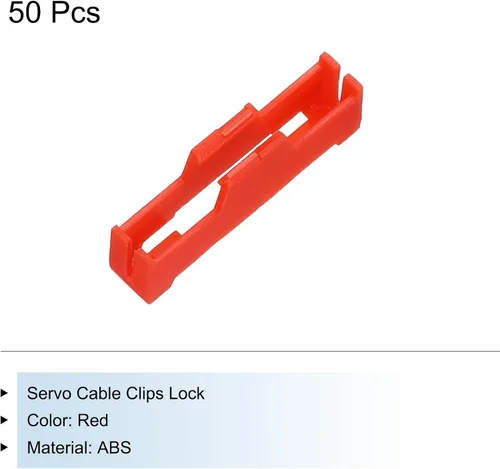 Miniatura 3 de MECCANIXITY 50 clips de cable servo, extensión de servo ABS, soporte de fijación de hebilla de cable de seguridad para avión a control remoto, Rojo
