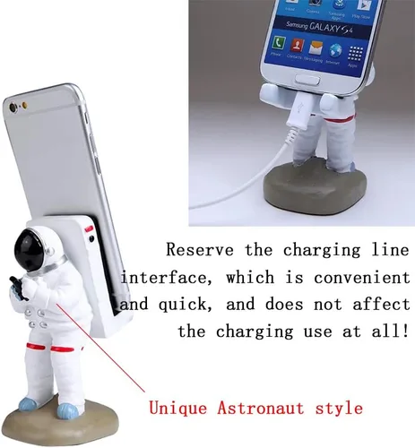 Miniatura 4 de Bonito soporte de escritorio divertido para teléfono celular, Papá Noel o astronauta astronauta, universal para iPhone y otros teléfonos