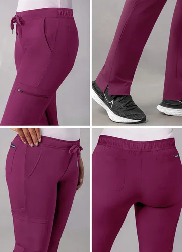 Miniatura 4 de Pantalones Adar Addition Scrubs, ropa quirúrgica, ajustados, con cordón, estilo cargo, para mujer