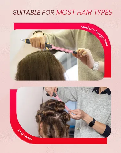 Miniatura 5 de Ukliss Mini rizador de 1/2 pulgada, rizador de barril pequeño de viaje para cabello corto y flequillo, calor rápido de 30 segundos, 5 ajustes