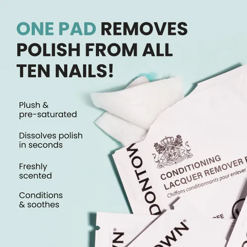 Miniatura 6 de LONDONTOWN Nail Polish Remover Set – Acetone-Free remover, Gentle Non-Drying Pads, Conditions Nails & Cuticles, Removes Regular & Glitter Polish