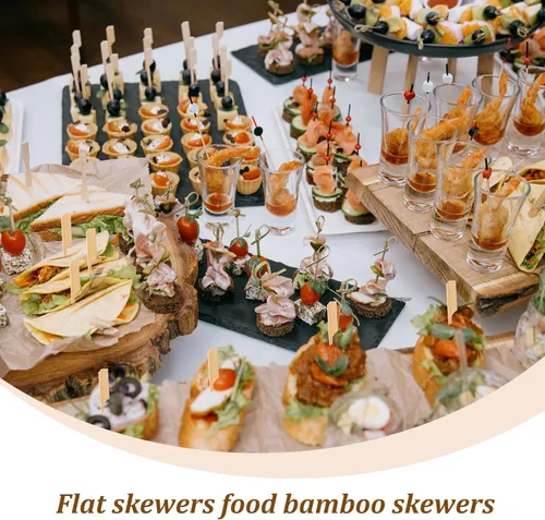 Miniatura 7 de Minatee 3000 piezas de pinchos de bambú para aperitivos, palillos de dientes, brochetas anchas de madera para brochetas de cóctel, kababs de frutas