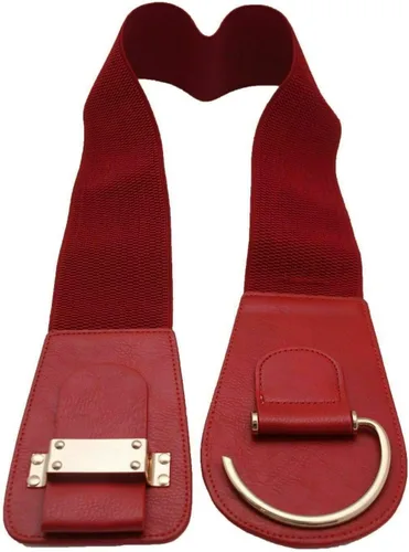 Miniatura 113 de TFJ - Cinturón ancho de moda para mujer, cintura alta, hebilla de gancho de metal dorado, talla XS, S, M, L, XL