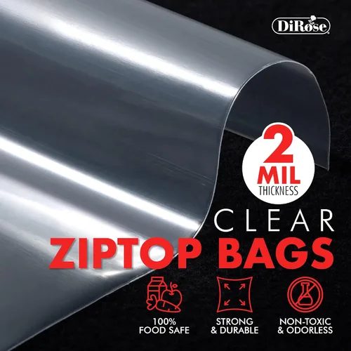 Miniatura 3 de DiRose - Bolsas de plástico transparente con cierre resellables con cremallera, resistentes, gruesas, resistentes, para organizar, viajar, enviar