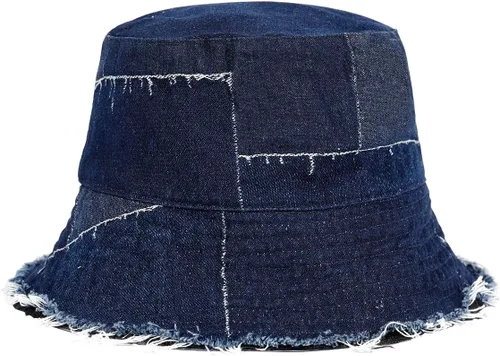 Miniatura 5 de MILAKOO Gorra unisex de pescador de mezclilla lavada para mujer, de ala ancha, ligera, plegable