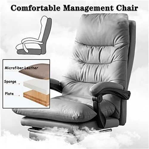 Miniatura 4 de Executive Big and Tall Office Chair Heavy Duty High Back Reclining Computer Desk Chair with Massage Back Linkage Armrests and Retractable Footrest