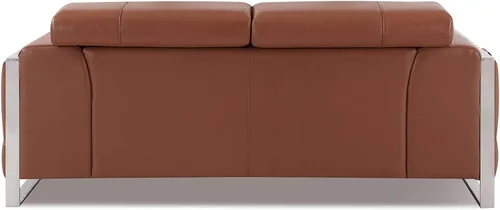 Miniatura 9 de BlackJack Furniture Gianni - Juego de cuero italiano de grano superior con reposacabezas ajustables de 9 posiciones, patrón geométrico Camello