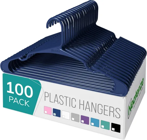 Miniatura 10 de NEATERIZE Percheros de Ropa de Plástico Paquete de 100 para Adultos - Percheros de Plástico, El Perchero Perfecto y Percheros de Ropa Ahorro