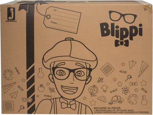 Miniatura 11 de Blippi Ball Pit Mystery Adventure, con pozo de bolas inflable portátil para interiores y exteriores, 35 bolas de plástico, 10 bolas sorpresa con 10