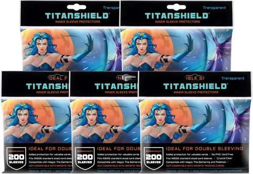 TitanShield Fundas interiores transparentes y transparentes | 1000 quilates | Se adapta perfectamente a las fundas de tarjetas | Compatible con