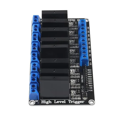 Miniatura 2 de Disparador de alto nivel DC 5V del tablero del módulo de la retransmisión de estado sólido de 8 canales con el fusible